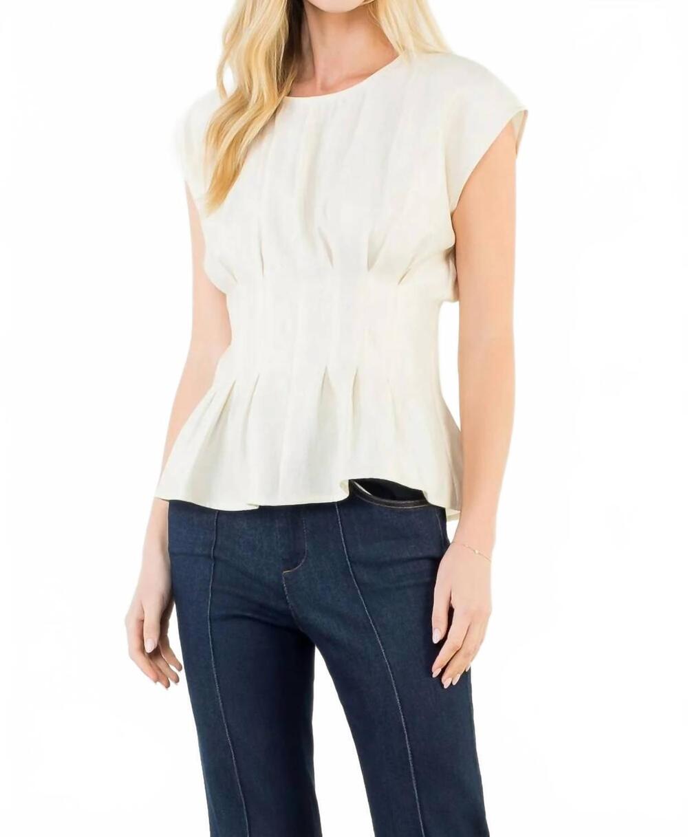 NEW THML women's pintuck top in cream
